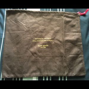 Kate Spade Brown Dust Cover Draw String 13.5 X11.5
